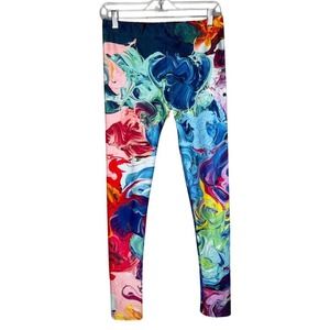 Aloha from Deer Leggings Womens Medium Multi Swirl Workout Loungewear Athleisure